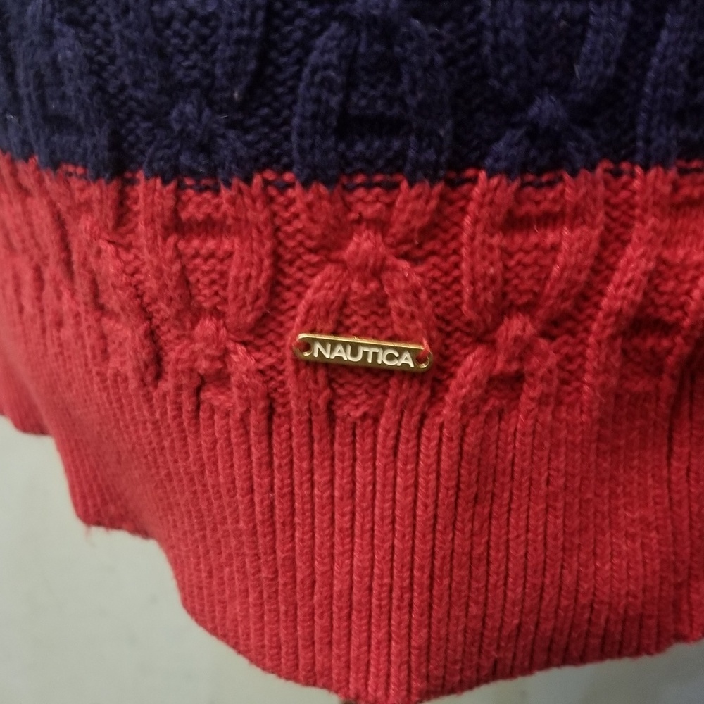Nautica cable knit cable detail striped sweater women's size XS (Q4) - Picture 3 of 5